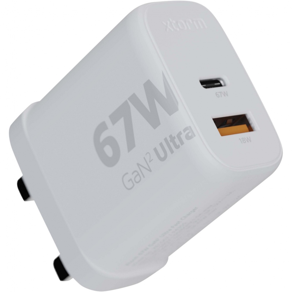 Logo trade promotional products image of: Xtorm XEC067G GaN² Ultra 67W wall charger - UK plug