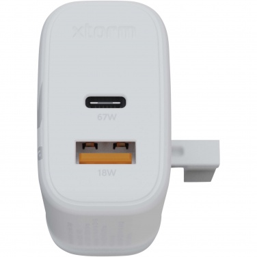 Logotrade promotional merchandise picture of: Xtorm XEC067G GaN² Ultra 67W wall charger - UK plug