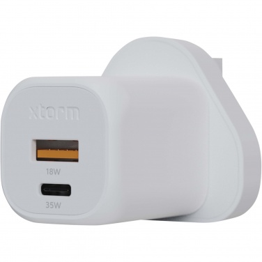 Logo trade promotional items image of: Xtorm XEC035 GaN² Ultra 35W wall charger - UK plug