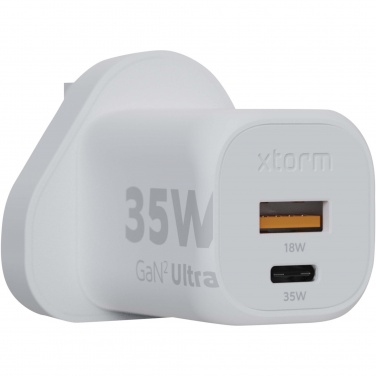 Logo trade promotional gifts image of: Xtorm XEC035 GaN² Ultra 35W wall charger - UK plug