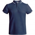 Tamil short sleeve kids sports polo, Navy Blue / White