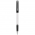 Hemisphere colour blocking rollerball pen with palladium trim, White / Solid black