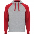 Badet unisex two-tone hoodie, Heather grey / Red