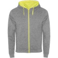 Fuji unisex sweat jacket, Heather grey / Fluor Yellow