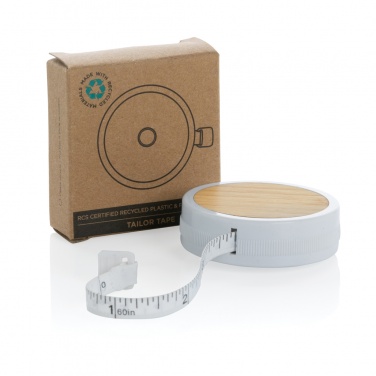 Logo trade corporate gifts image of: RCS recycled plastic & bamboo tailor tape