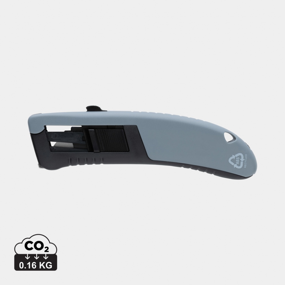 Logo trade promotional gift photo of: RCS certified recycled plastic Auto retract safety knife