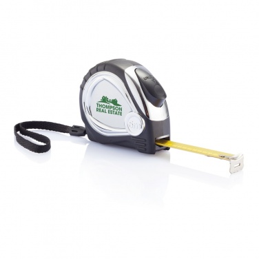 Logo trade advertising products image of: Chrome plated auto stop tape measure