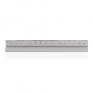 Logo trade promotional giveaway photo of: 15cm. Aluminum triangular ruler