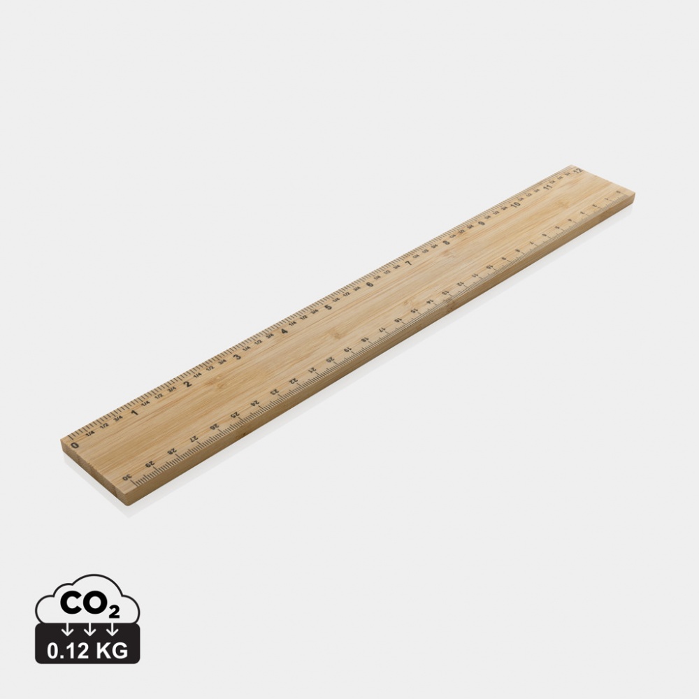 Logo trade corporate gifts image of: Timberson extra thick 30cm double sided bamboo ruler