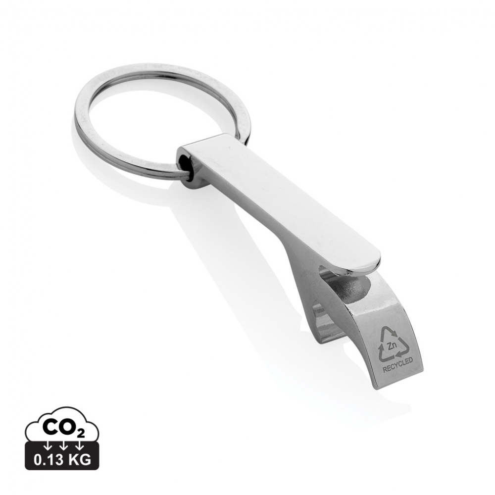 Logo trade promotional merchandise image of: RCS recycled zinc alloy bottle opener keychain