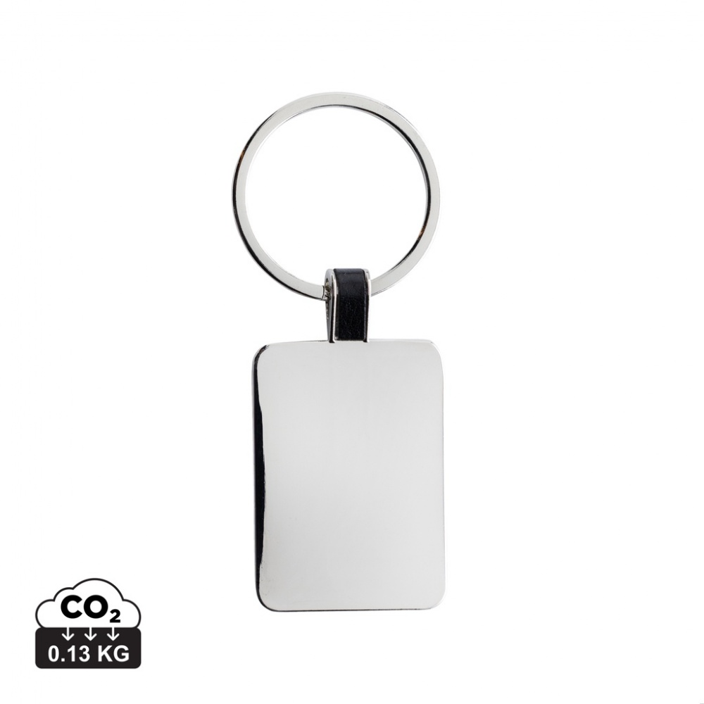 Logotrade promotional item image of: RCS recycled zinc alloy rectangle keyring