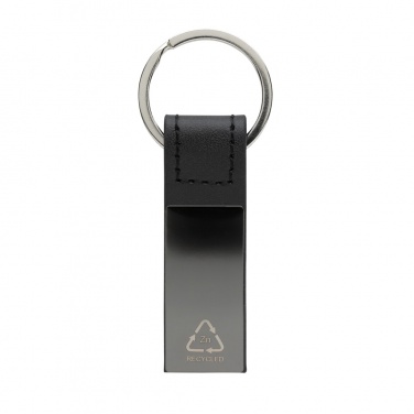 Logo trade promotional gifts picture of: Luxury PU keychain RCS recycled zinc alloy