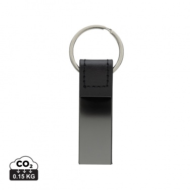 Logo trade promotional merchandise image of: Luxury PU keychain RCS recycled zinc alloy