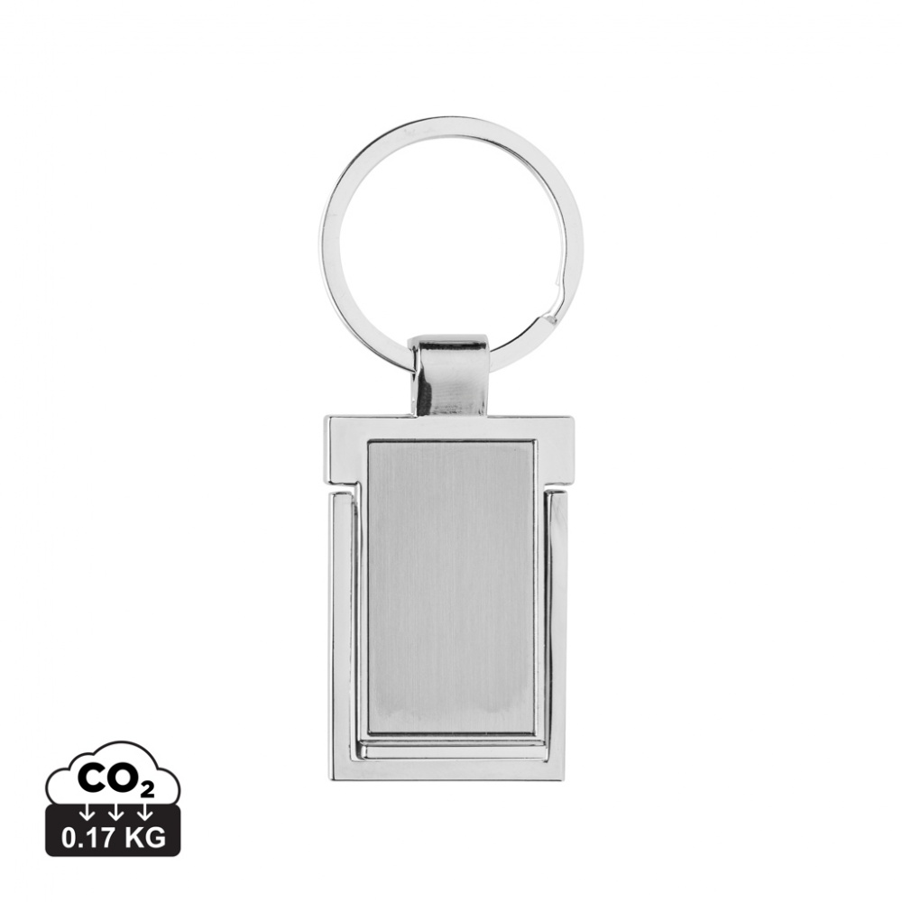 Logotrade promotional gift picture of: RSC recycled zinc alloy phone stand keychain