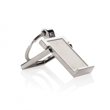 Logo trade promotional giveaway photo of: RSC recycled zinc alloy phone stand keychain