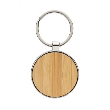 Logotrade promotional giveaways photo of: RCS recycled zinc alloy round keychain with bamboo