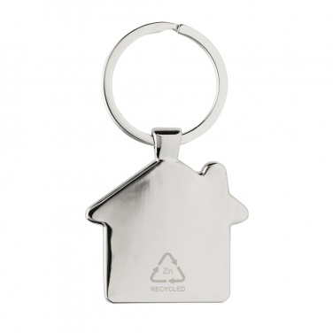 Logo trade advertising products image of: RCS recycled zinc alloy house keychain with bamboo