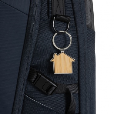 Logo trade advertising product photo of: RCS recycled zinc alloy house keychain with bamboo