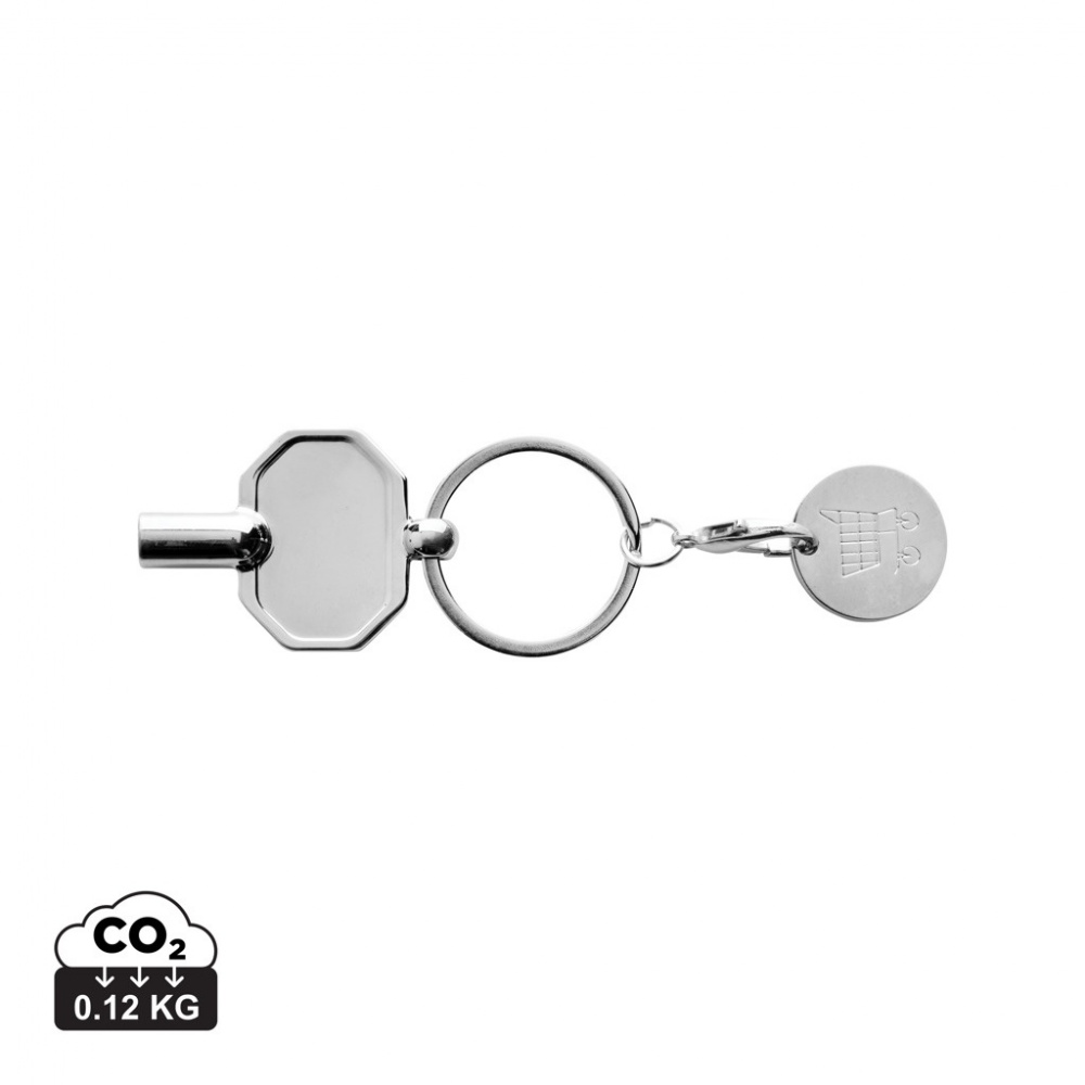 Logotrade promotional gift picture of: RCS recycled zinc alloy radiator key keychain with coin