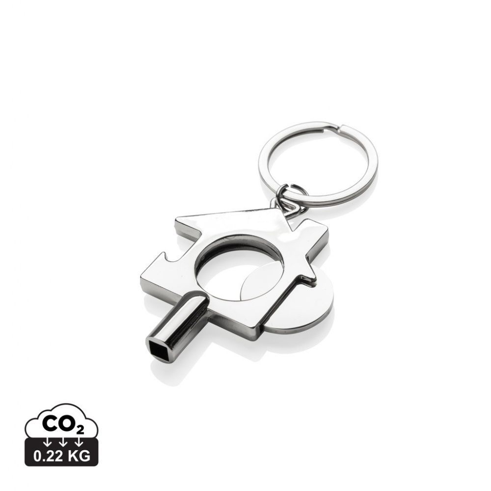 Logotrade promotional giveaway image of: RCS recycled zinc alloy 3 in 1 keychain