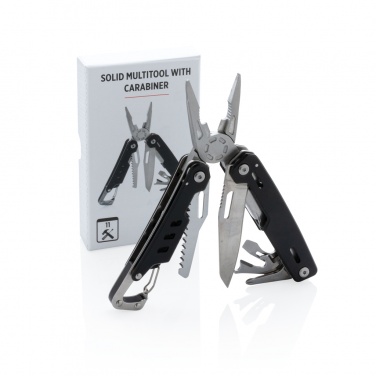 Logo trade promotional items image of: Solid multitool with carabiner