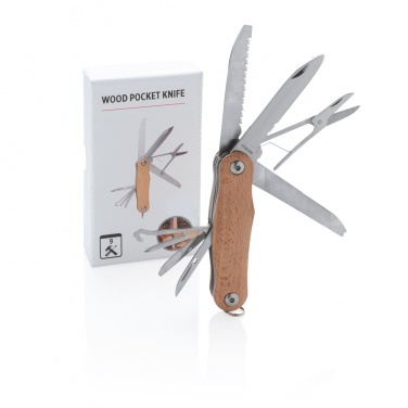 Logo trade promotional items image of: Wood pocket knife