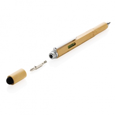 Logo trade promotional merchandise photo of: Bamboo 5-in-1 toolpen