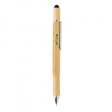 Logo trade promotional giveaways picture of: Bamboo 5-in-1 toolpen