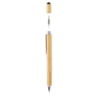 Logo trade promotional product photo of: Bamboo 5-in-1 toolpen