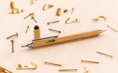 Logo trade promotional gift photo of: Bamboo 5-in-1 toolpen