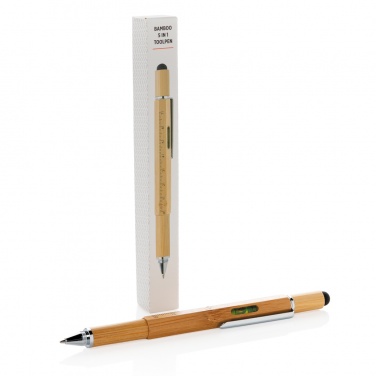 Logo trade corporate gift photo of: Bamboo 5-in-1 toolpen