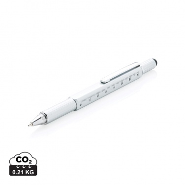 Logo trade advertising products image of: 5-in-1 aluminium toolpen