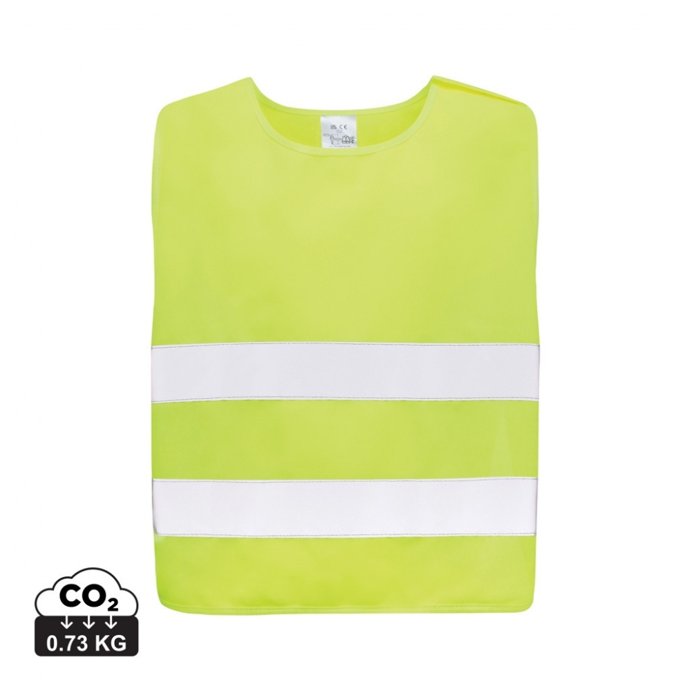 Logo trade promotional merchandise picture of: GRS recycled PET high-visibility safety vest 7-12 years