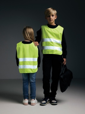 Logotrade promotional merchandise photo of: GRS recycled PET high-visibility safety vest 7-12 years