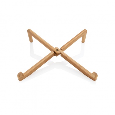 Logo trade promotional gift photo of: Bamboo portable laptop stand