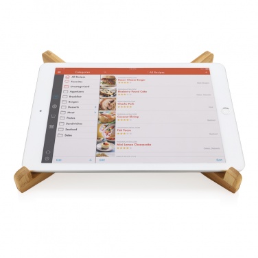 Logo trade promotional gift photo of: Bamboo portable laptop stand