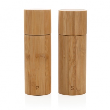 Logo trade advertising products image of: Ukiyo bamboo salt and pepper mill set