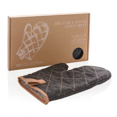 Logo trade promotional merchandise image of: Deluxe canvas oven mitt