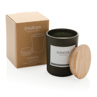 Logotrade promotional product picture of: Ukiyo deluxe scented candle with bamboo lid