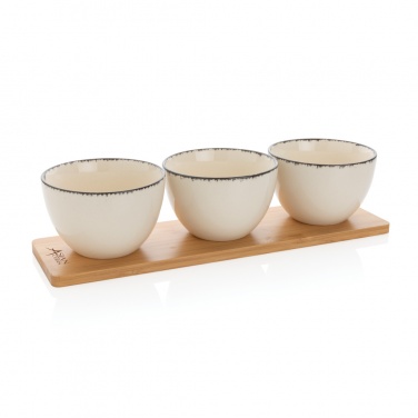 Logotrade advertising product image of: Ukiyo 3pc serving bowl set with bamboo tray