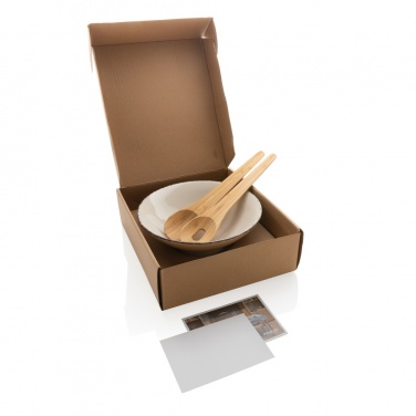 Logo trade promotional merchandise picture of: Ukiyo salad bowl with bamboo salad server