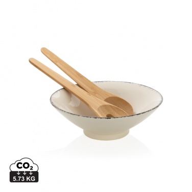 Logo trade promotional gifts image of: Ukiyo salad bowl with bamboo salad server