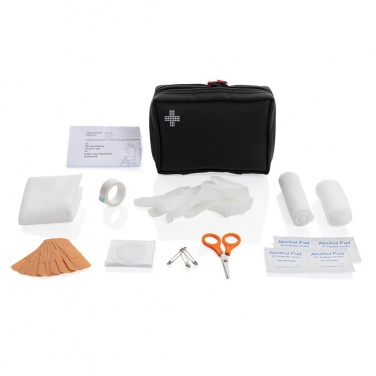 Logo trade promotional merchandise picture of: RCS recycled nubuck PU pouch  first aid set