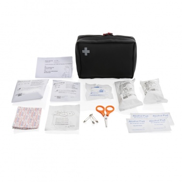 Logo trade promotional gifts image of: RCS recycled nubuck PU pouch  first aid set