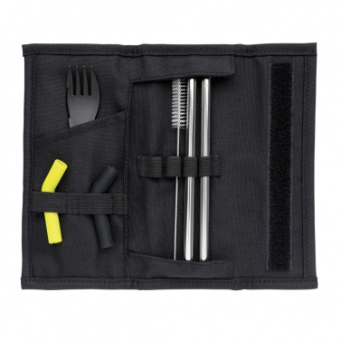 Logotrade corporate gift picture of: Tierra 2pcs straw and cutlery set in pouch