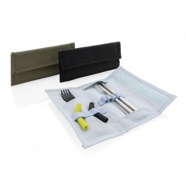 Logotrade promotional giveaways photo of: Tierra 2pcs straw and cutlery set in pouch