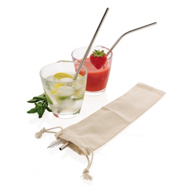 Logotrade corporate gift image of: Reusable stainless steel 3 pcs straw set