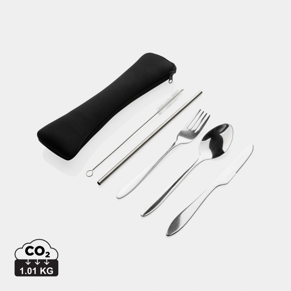 Logotrade advertising product picture of: 4 PCS stainless steel re-usable cutlery set