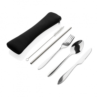 Logotrade promotional item picture of: 4 PCS stainless steel re-usable cutlery set