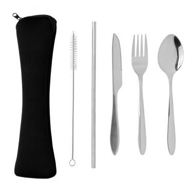 Logotrade promotional product image of: 4 PCS stainless steel re-usable cutlery set